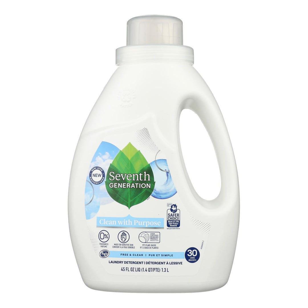 Seventh Generation - Liquid Laundry Free And Clear - Case Of 6-45 Fz - Maras Green